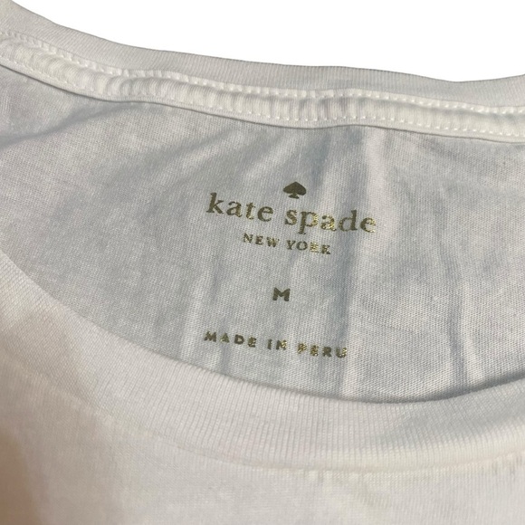 Kate Spade New York White Short Sleeve Pineapple With Sunglasses TShirt Size M - Picture 4 of 9